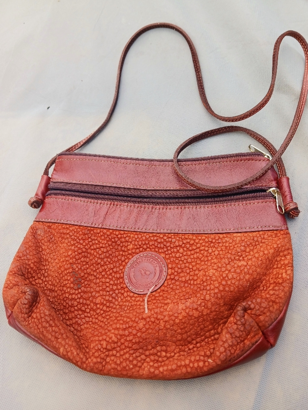 Compact Brown Leather Shoulder Bag - Leather